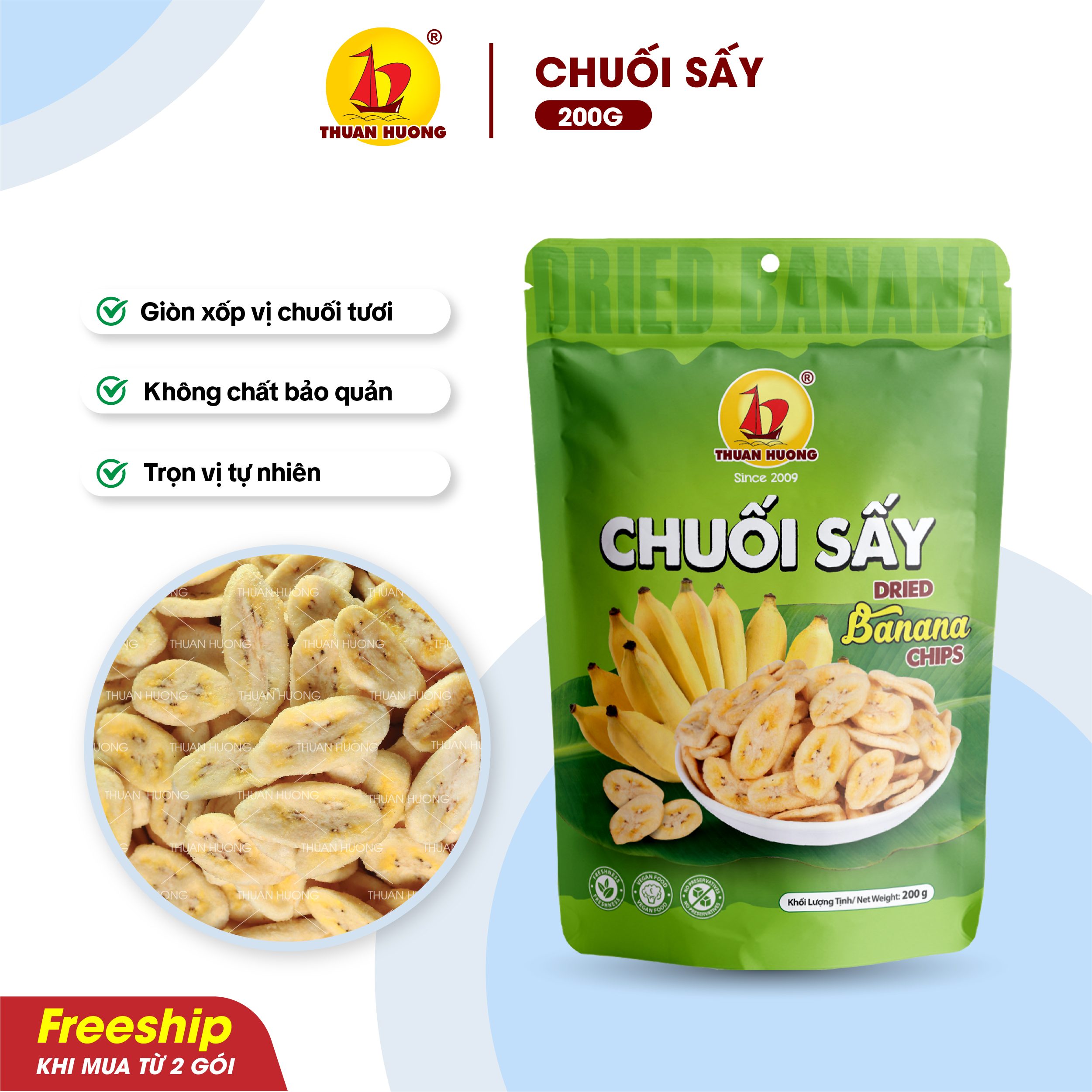 Chuối Sấy Không Đường 200g
