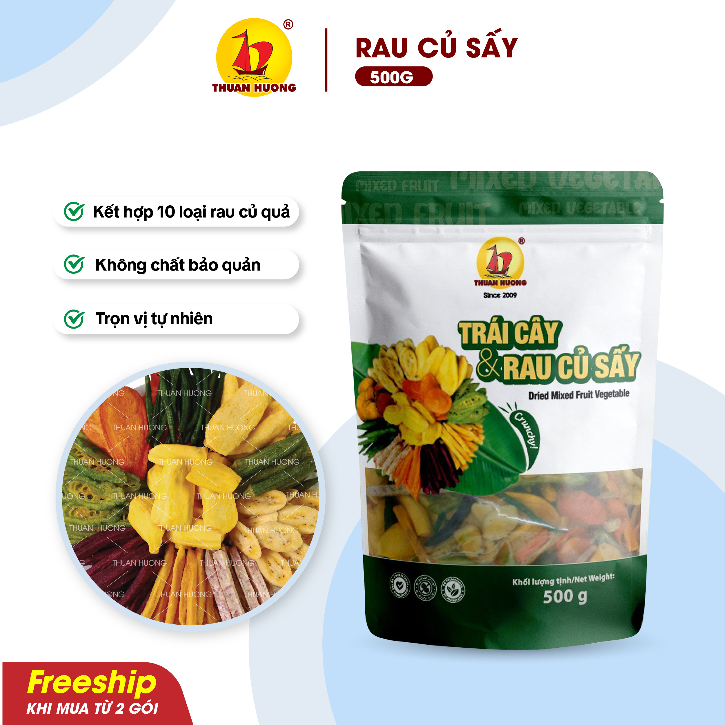 Rau Củ Sấy Không Đường 500g