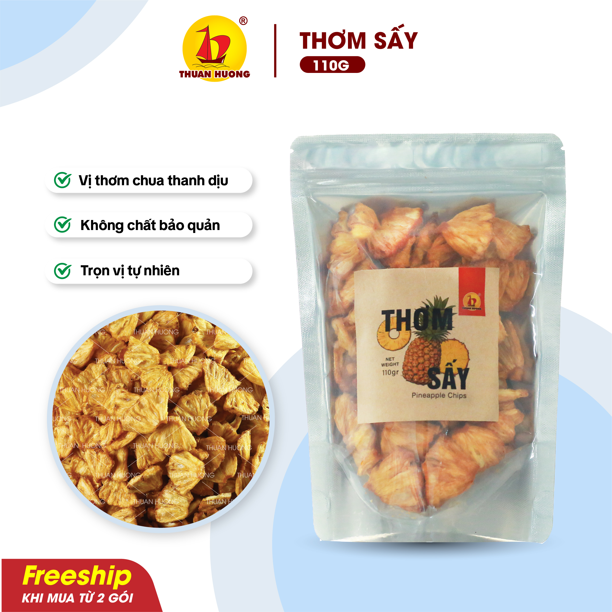 Thơm Sấy Giòn Không Đường 110g