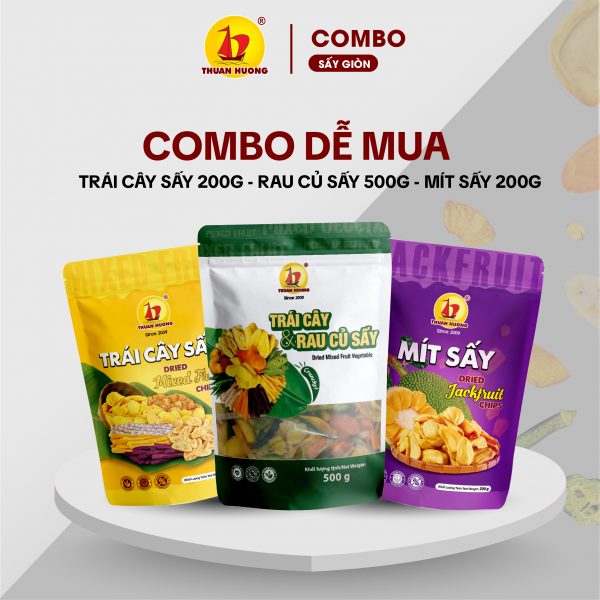Combo Mít sấy, Trái cây sấy, Rau củ sấy