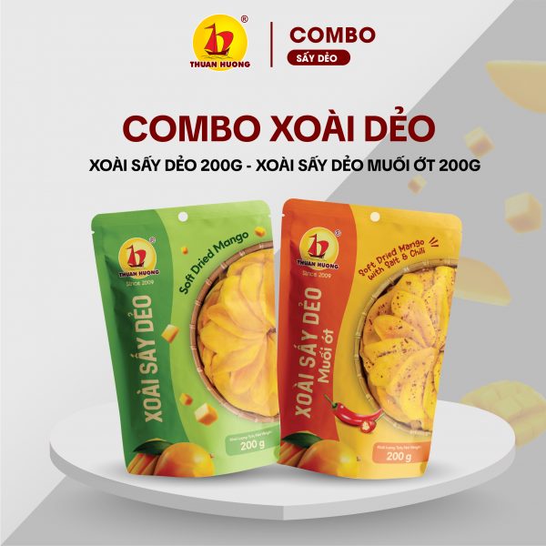Combo Xoài sấy dẻo, Xoài sấy dẻo muối ớt