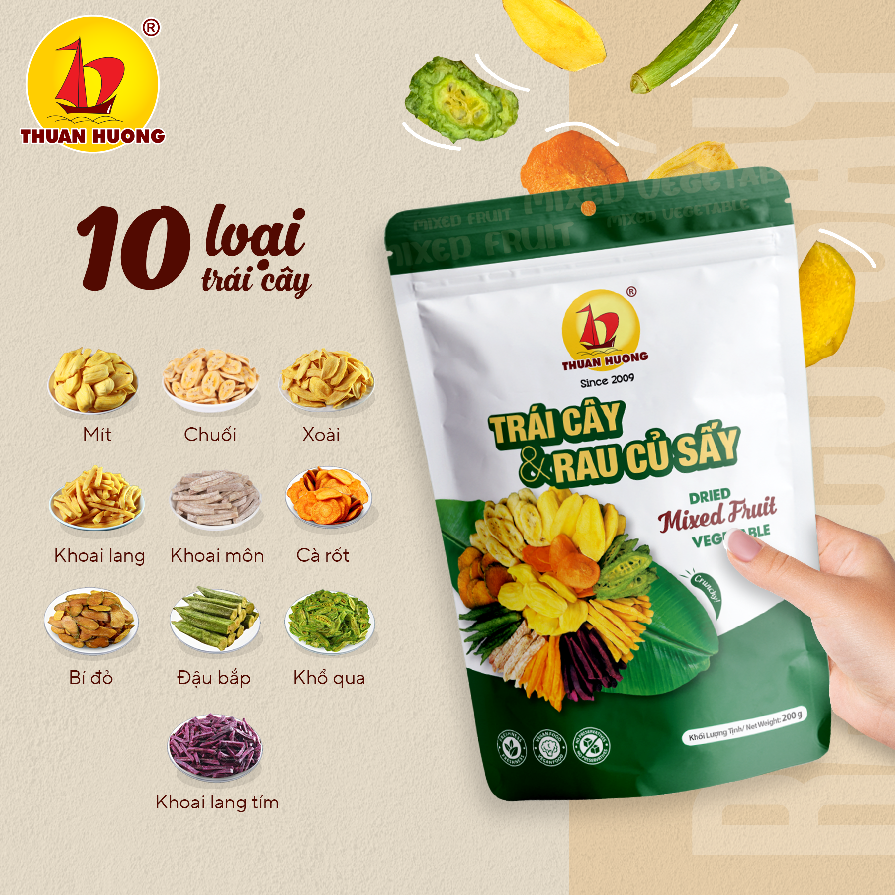 Rau Củ Sấy Không Đường 200g - Ảnh 3
